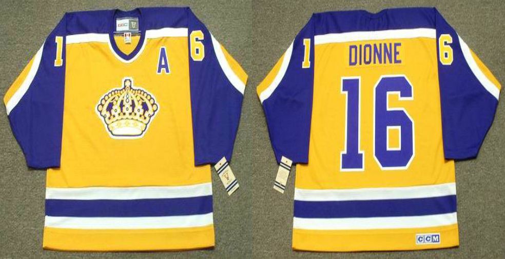 2019 Men Los Angeles Kings #16 Dionne Yellow CCM NHL jerseys1